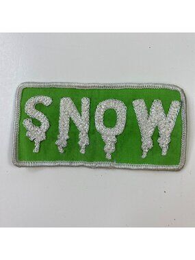Girl Scouts Green Embroidered SNOW Patch Iron-On Applique For Crafting